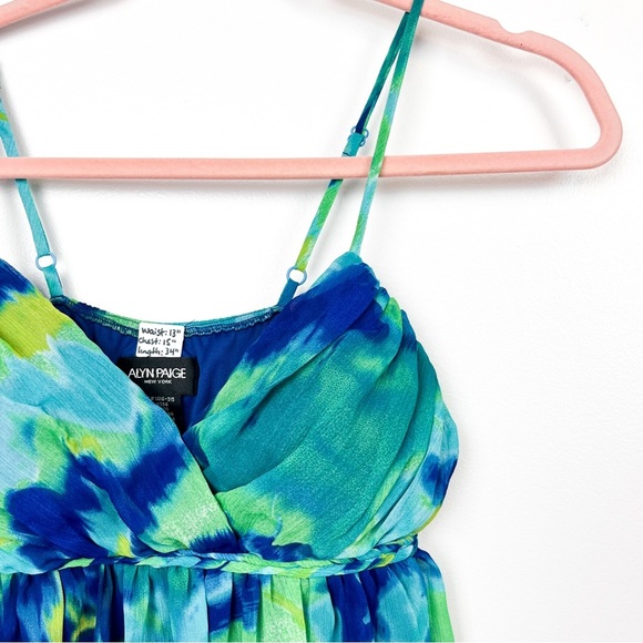 Alyn Paige Blue & Green Spaghetti Strap Mini Dress - Picture 3 of 7